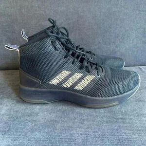 Men’s Adidas Cloudfoam Hightop Lace Up Blue and White Sneakers Size 8.5